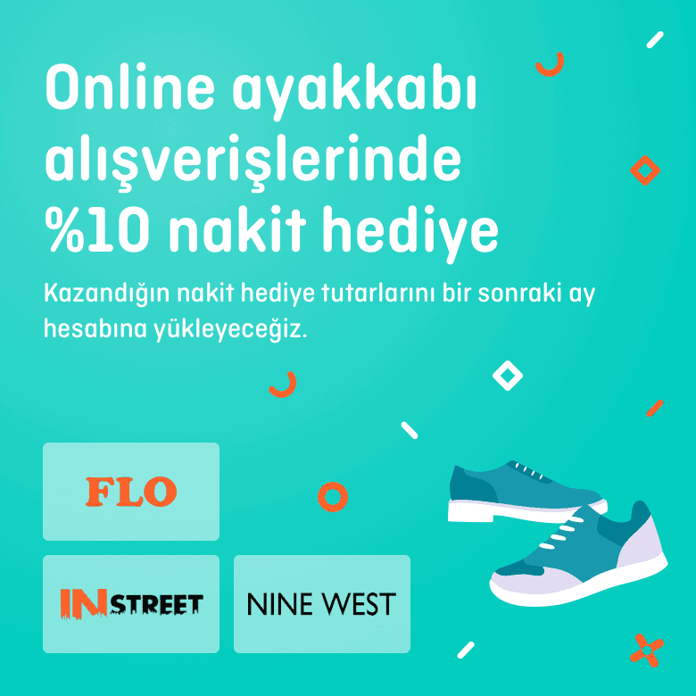 >Online ayakkabı alışverişinde Pokus yanında! Flo, Instreet ve Nine West web sitelerinden yapacağın harcamaların %10’u nakit hediye