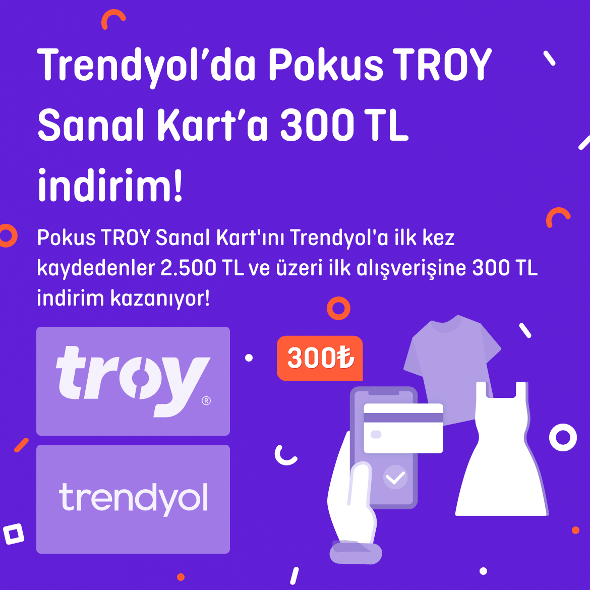 >Trendyol’da Pokus Troy Sanal Kart’a 300 TL indirim!