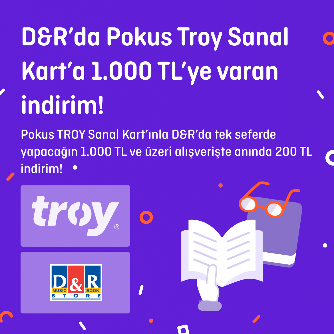 >D&R’da Pokus Troy Sanal Kart’a 1.000 TL’ye varan indirim!